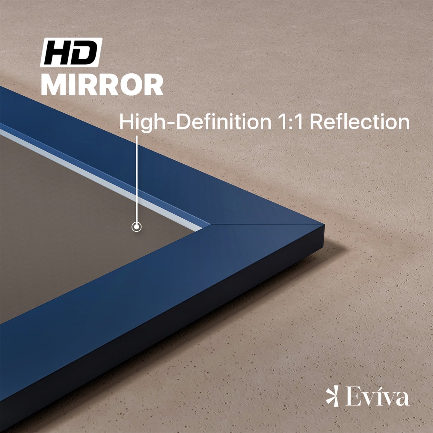 EVIVA Acclaim 36X30 Transitional Blue Bathroom Mirror
