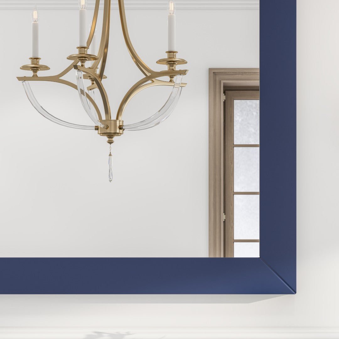 Eviva Acclaim 36" x 30" Rectangular Blue Wooden Framed Mirror - Mirror by Eviva