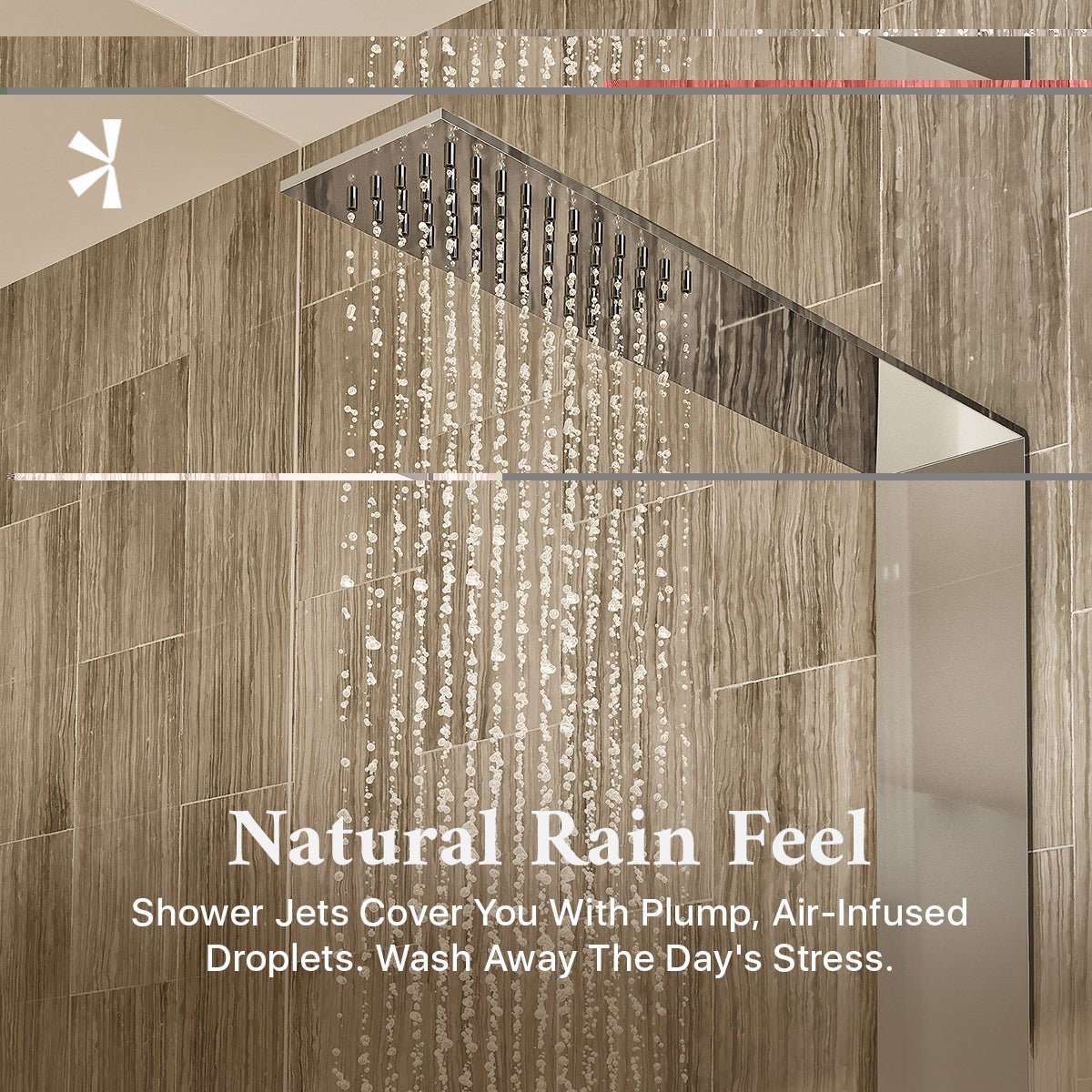 Eviva Raindance Shower Panel with Rain Shower Head in Chrome - by Eviva