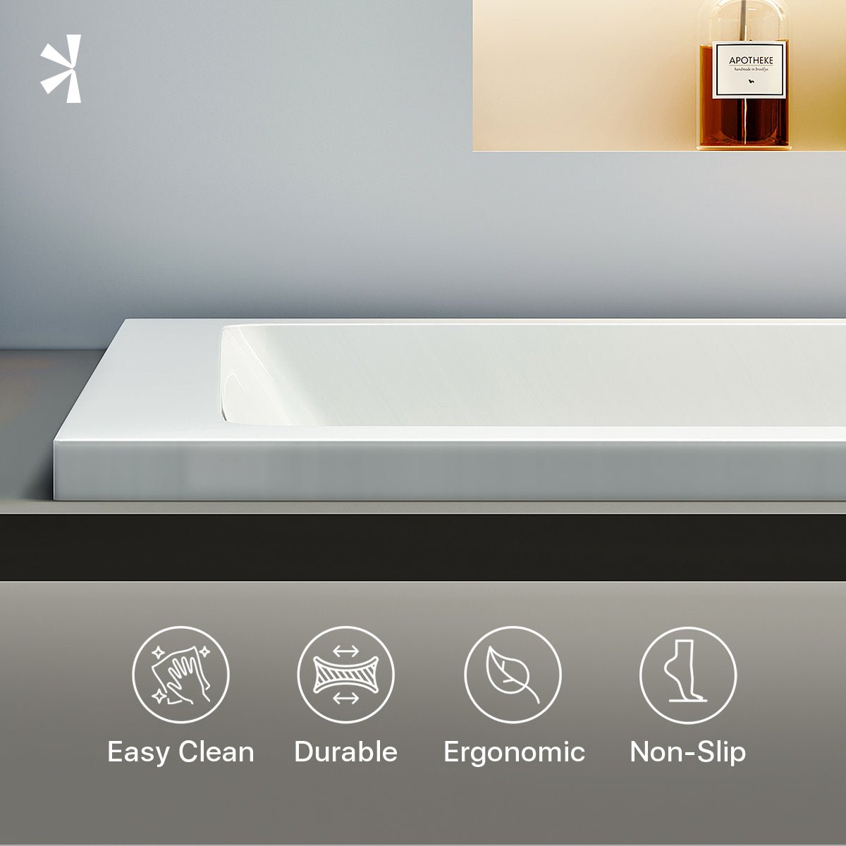 Eviva Teddy 59" Glossy White Rectangle Acrylic Drop In Bathtub - Bathtub by Eviva