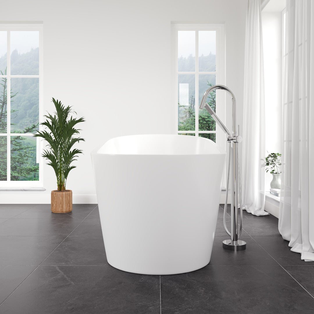 Eviva Luna 55" Glossy White Acrylic Slipper Freestanding Bathtub - Bathtub by Eviva