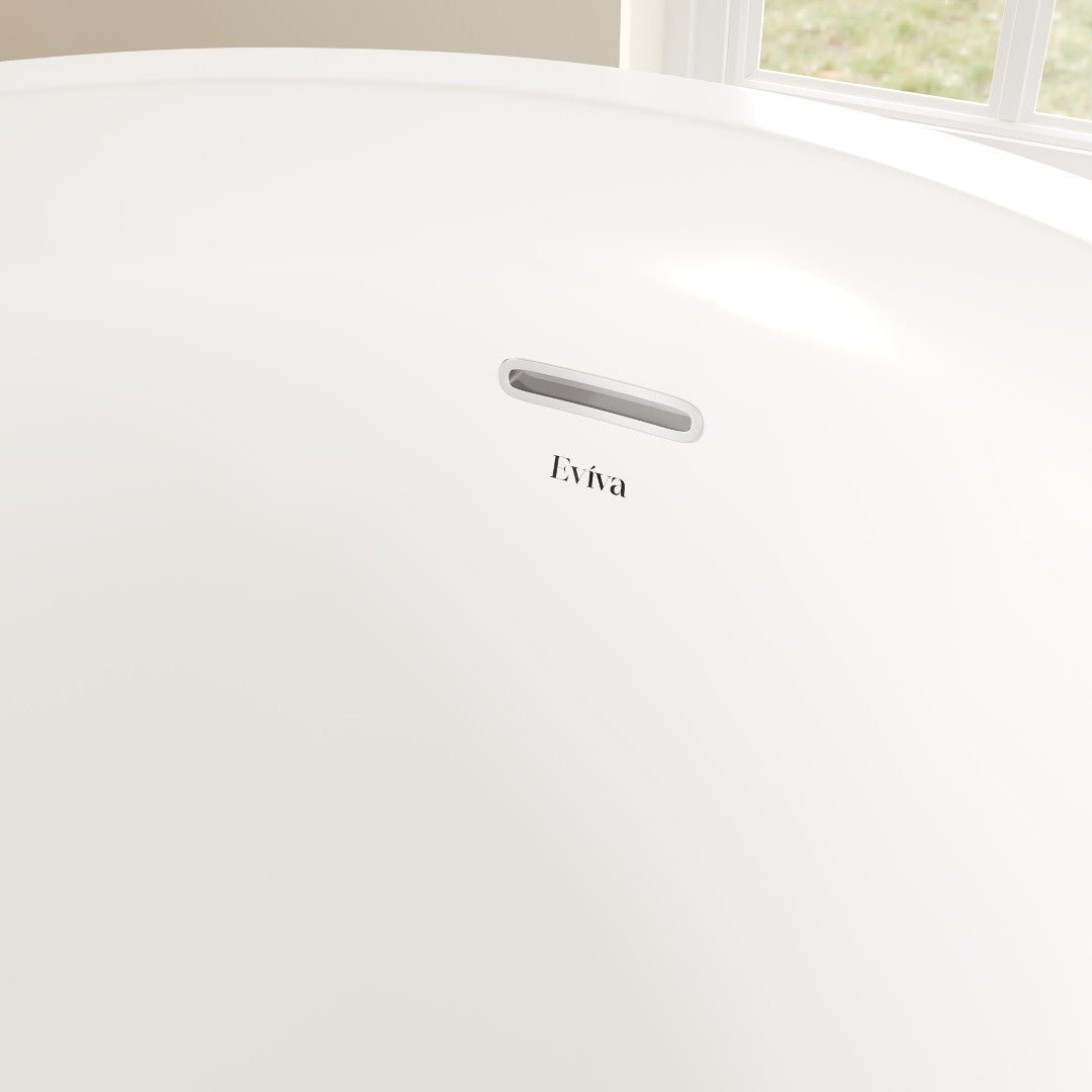 Eviva Luna 67" Glossy White Acrylic Slipper Freestanding Bathtub - Bathtub by Eviva