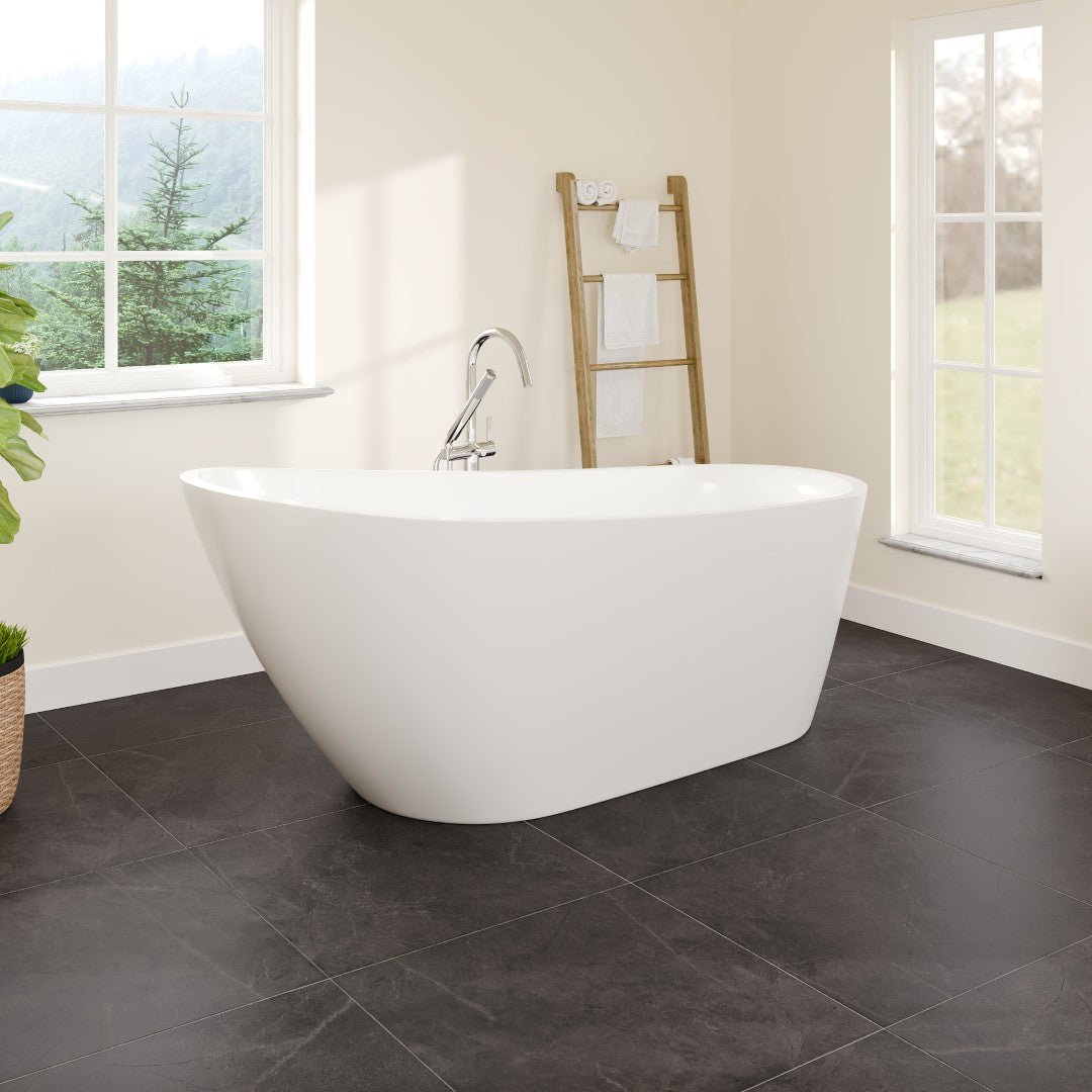 Eviva Luna 67" Glossy White Acrylic Slipper Freestanding Bathtub - Bathtub by Eviva