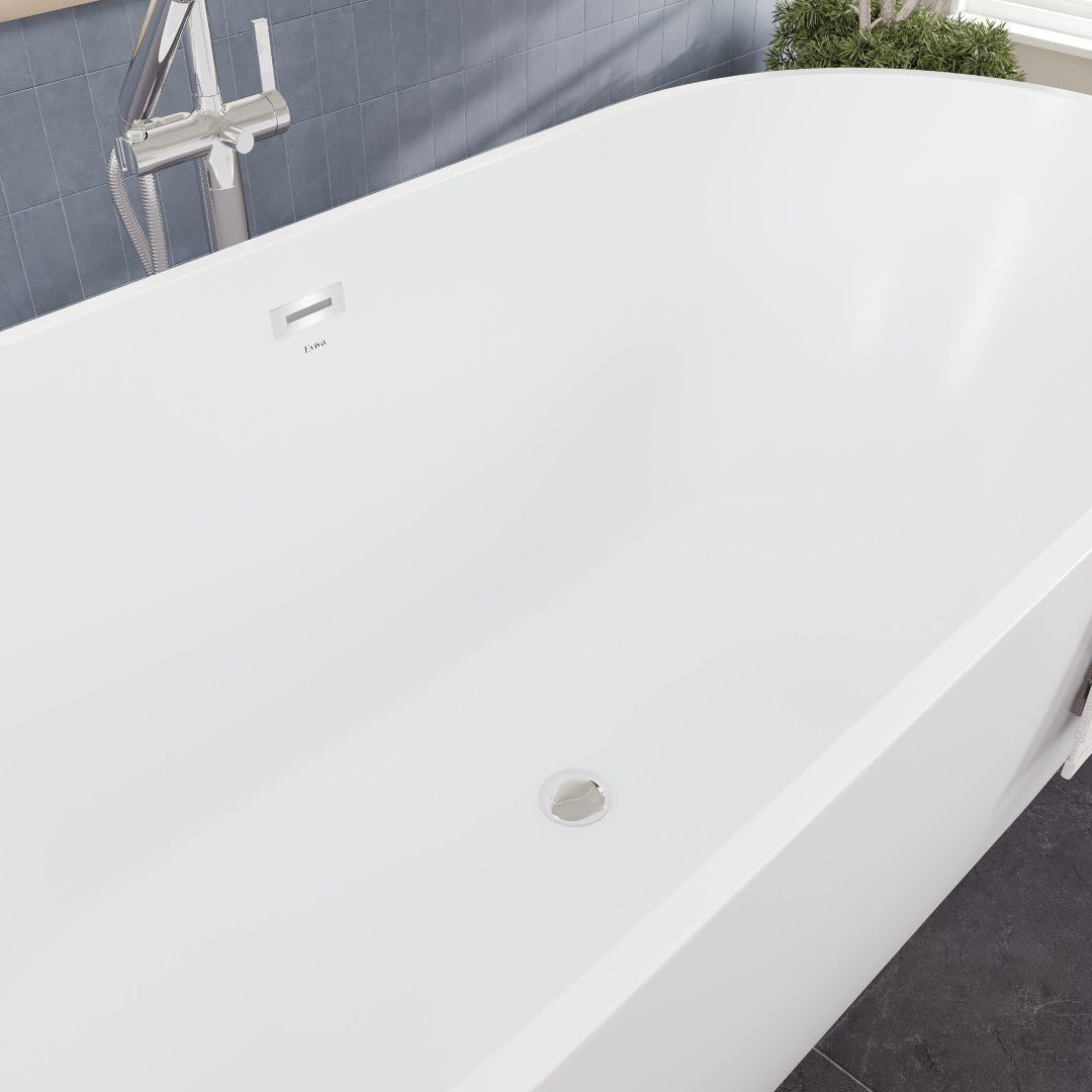 Eviva Opal 67" Glossy White Acrylic Oval Freestanding Bathub - Bathtub by Eviva