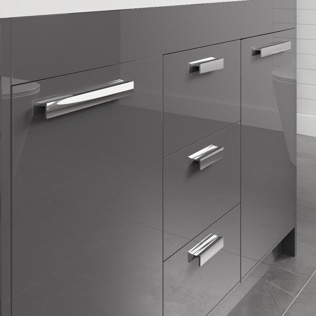 Lugano 48 in. Gray Double Sink Bath Vanity with Acrylic Top and Integrated Sinks