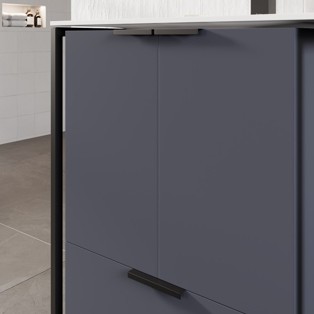 Moma 24 in. Blue Single Sink Bath Vanity with Solid Surface Top and Integrated Sink - Bathroom Vanity by Eviva