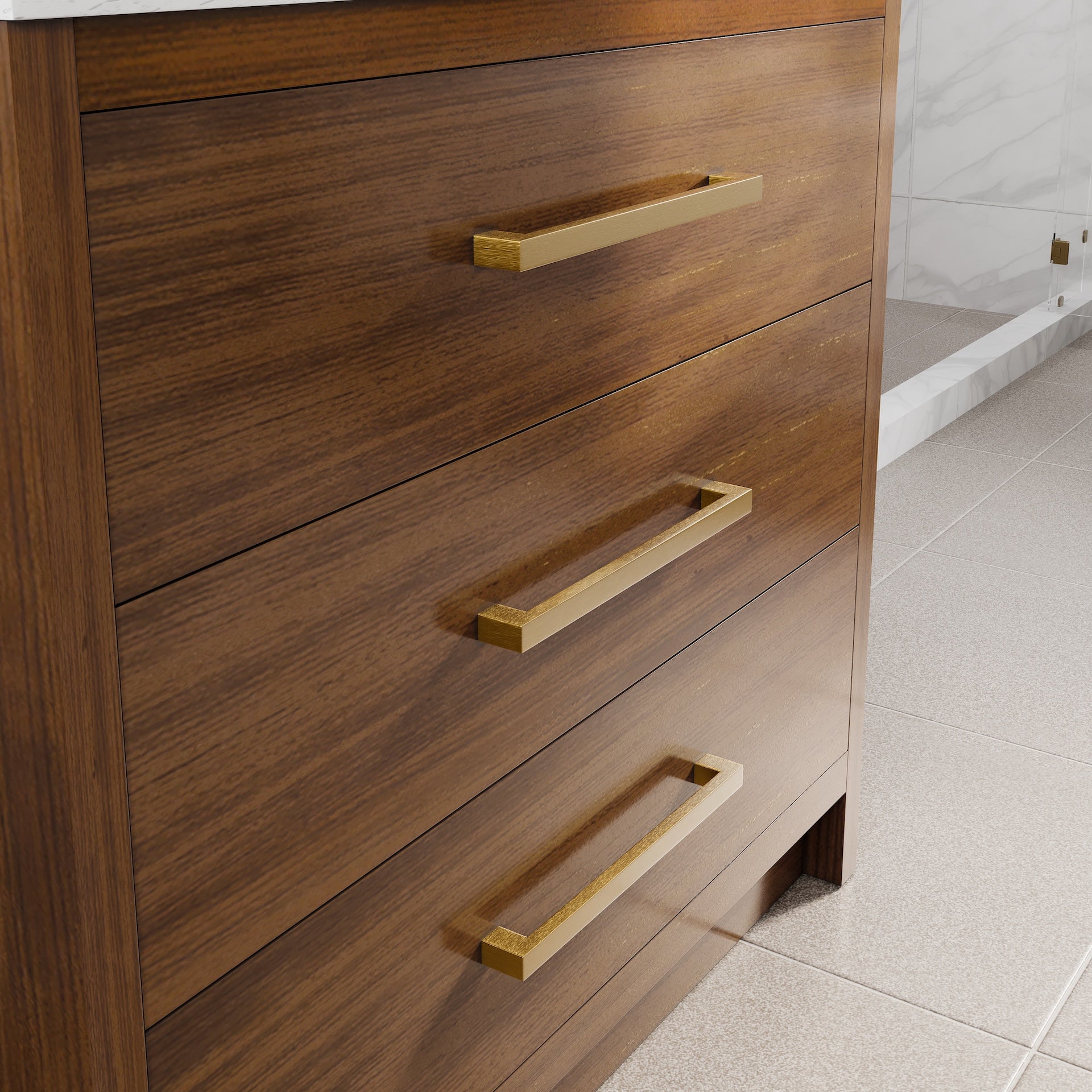 Nora 36 in. Walnut Single Sink Bath Vanity with Arabescato Engineered Stone Top and Undermount Porcelain Sink - Bathroom Vanity by Eviva