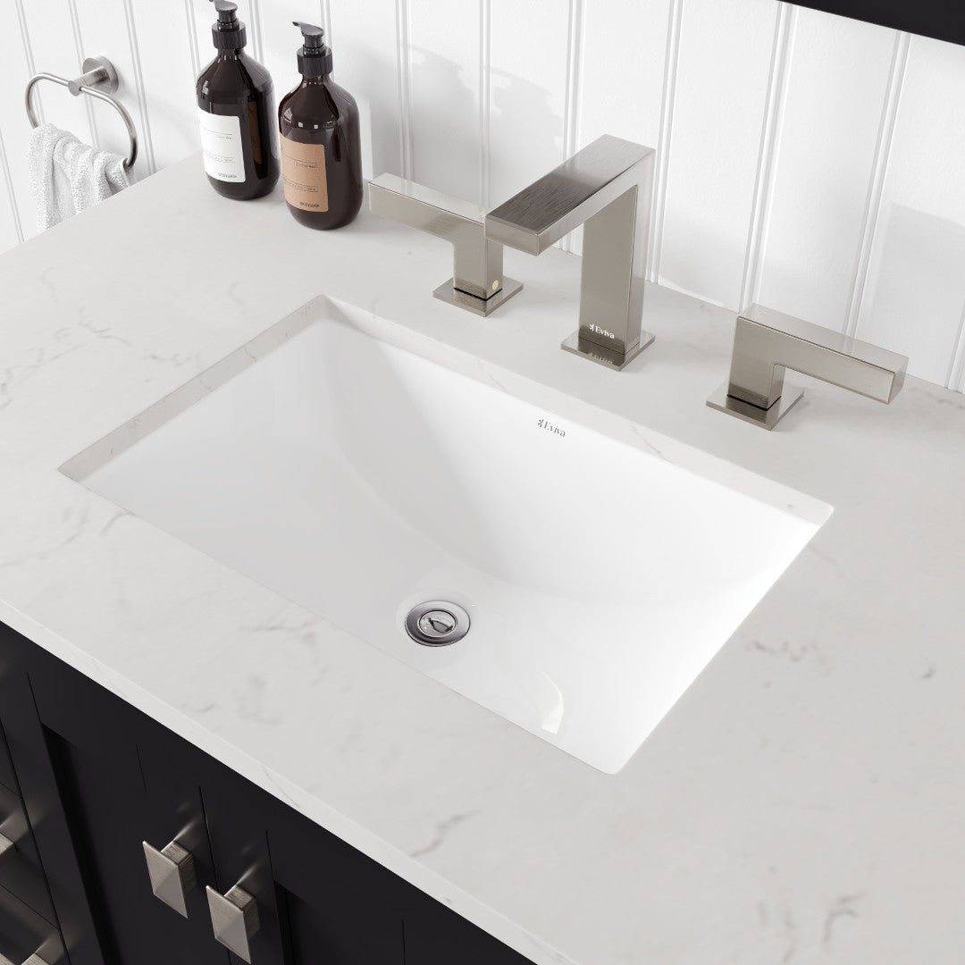 Hampton 36 in. Espresso Single Sink Bath Vanity with Carrara Quartz Top and Undermount Porcelain Sink