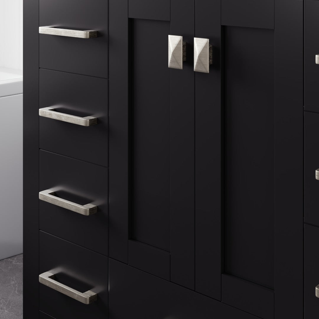 Hampton 36 in. Espresso Single Sink Bath Vanity with Carrara Quartz Top and Undermount Porcelain Sink