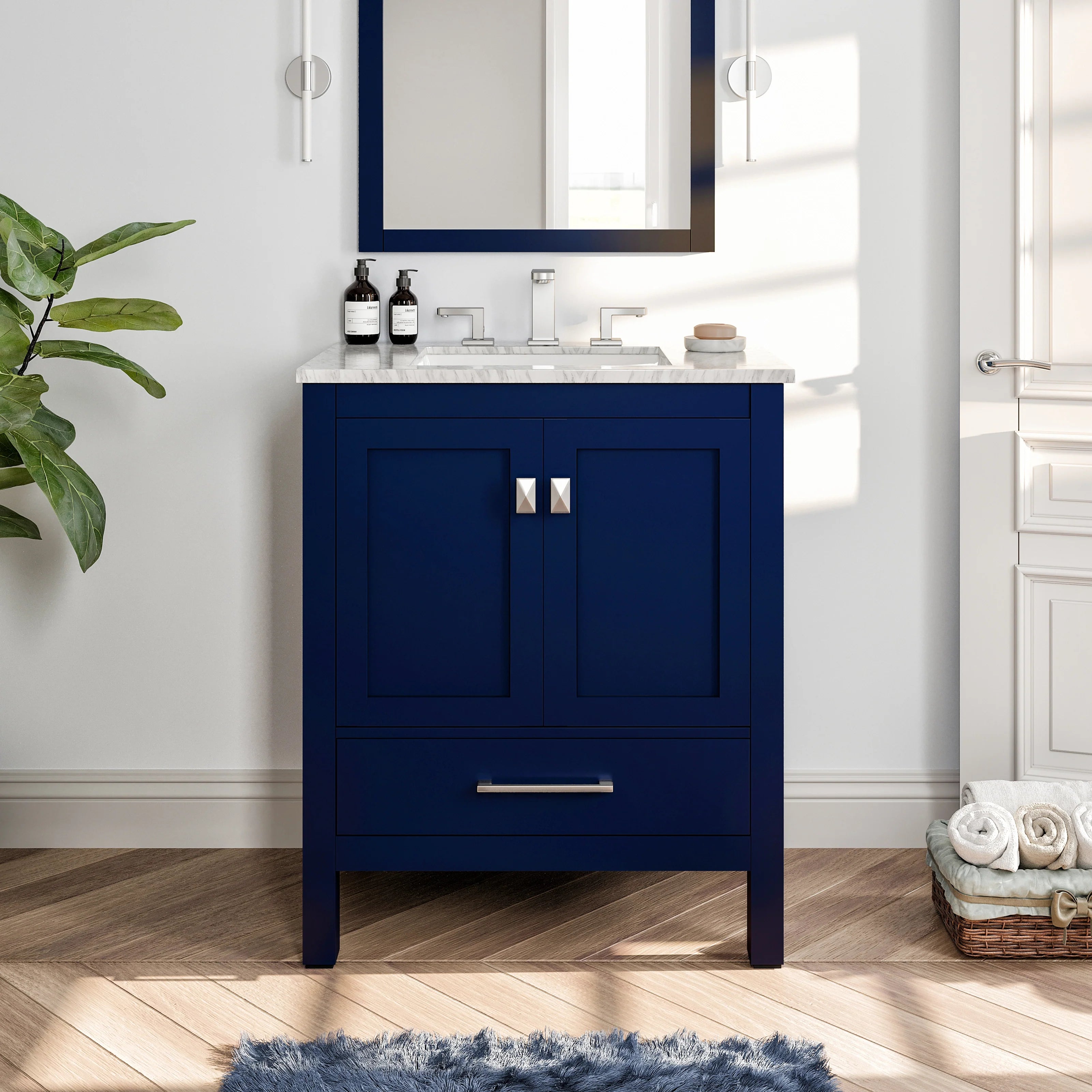 Eviva Aberdeen 24 in. Transitional Blue Bathroom Vanity