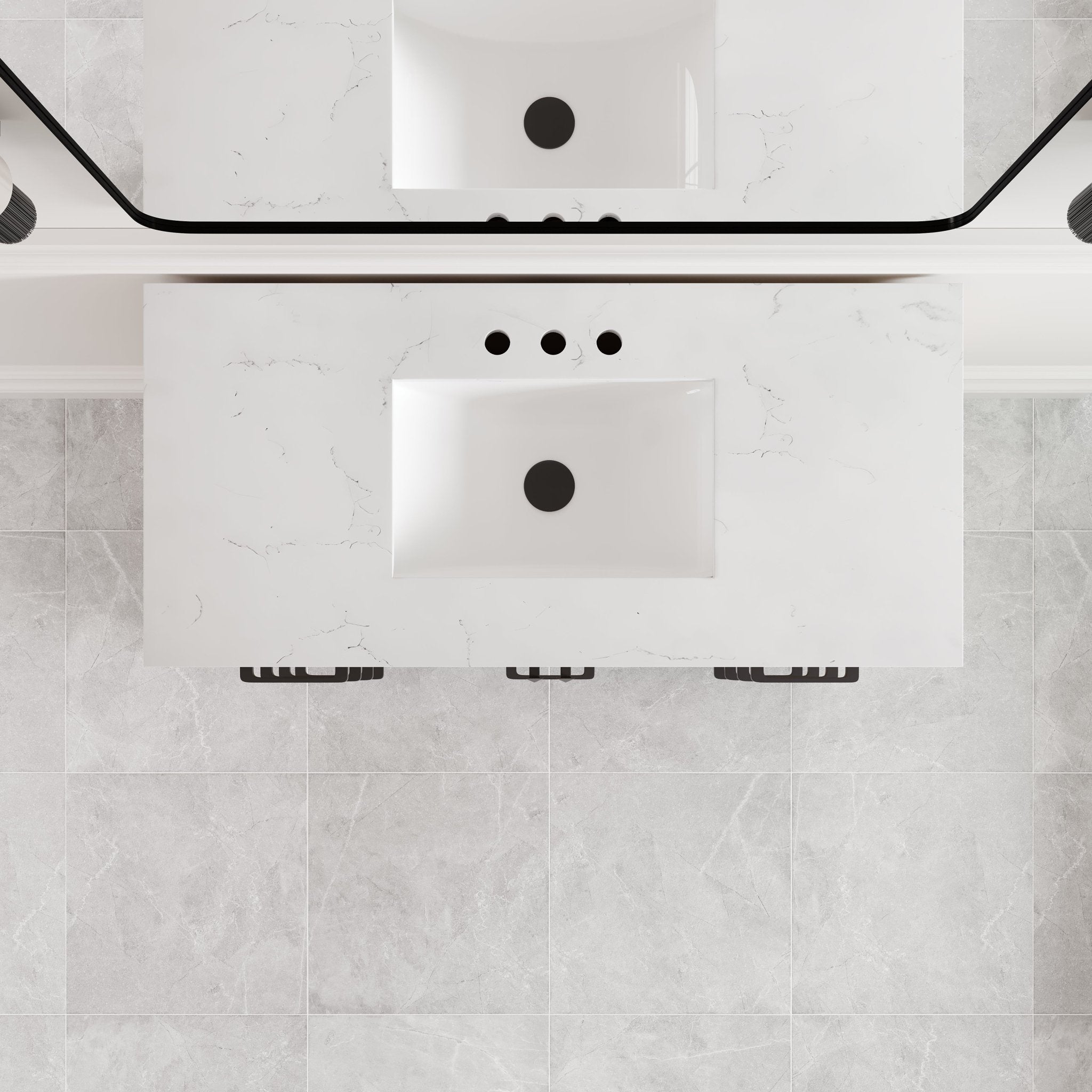 Aberdeen 42 in. Oak Single Sink Bath Vanity with Arabescato Engineered Stone Top and Undermount Porcelain Sink - Bathroom Vanity by Eviva