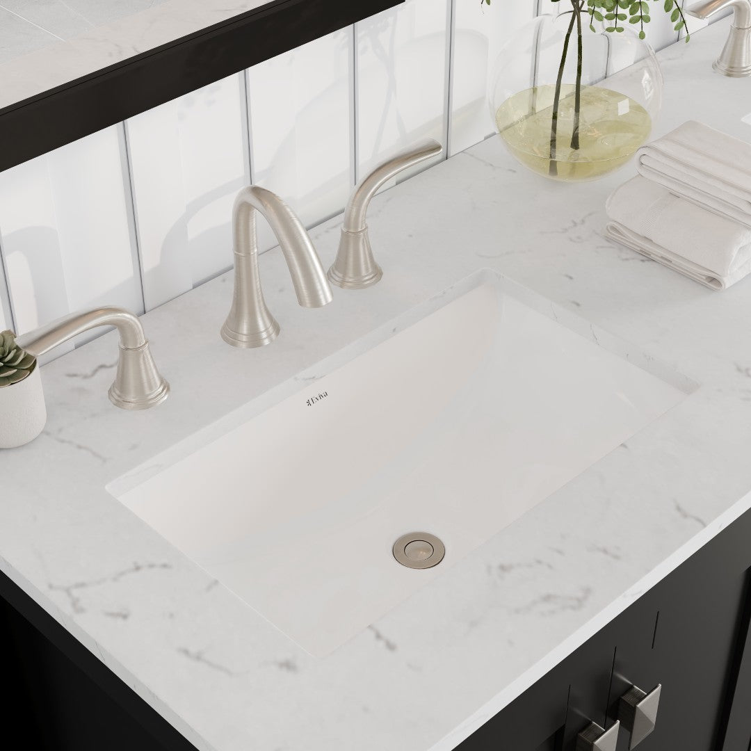 Aberdeen 60 in. Espresso Double Sink Bath Vanity with Carrara Quartz Top and Undermount Porcelain Sinks