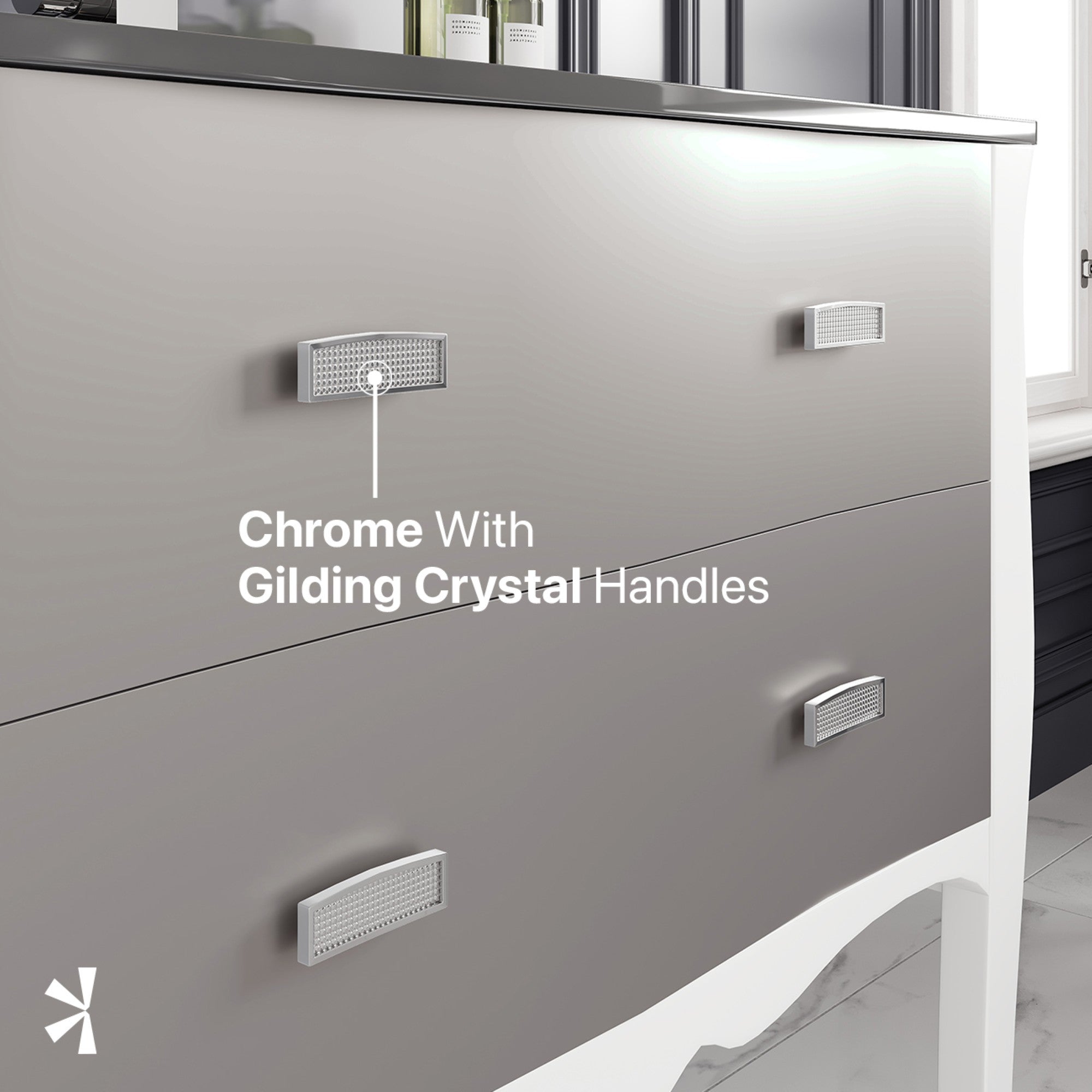 Aranjuez 32 in. White & Silver Single Sink Bath Vanity with Tempered Glass Top and Integrated Sink