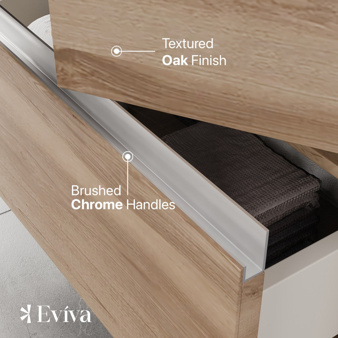 Petite 24 in. Oak Single Sink Bath Vanity with Porcelain Top and Integrated Sink