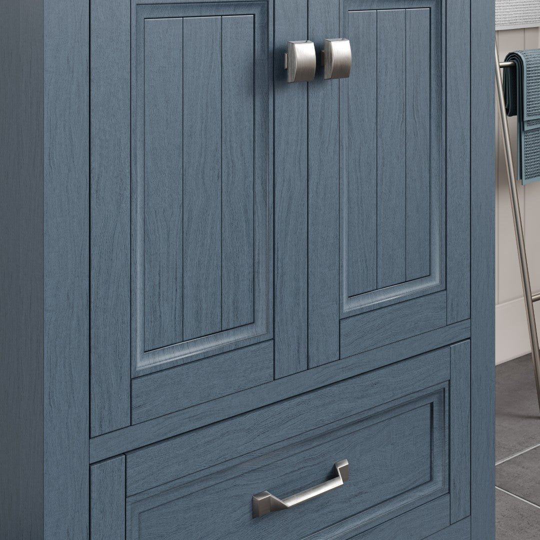 Britney 24 in. Ash Blue Single Sink Bath Vanity with Carrara Quartz Top and Undermount Porcelain Sink - Bathroom Vanity by Eviva
