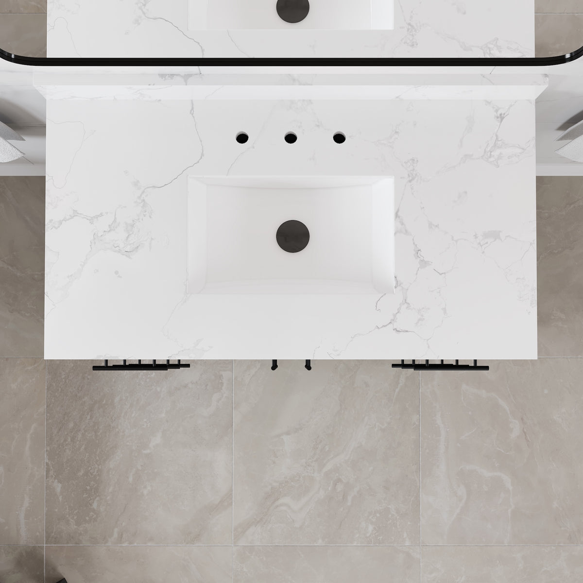 Graham 42 in. Blackwood Single Sink Bath Vanity with Arabescato Engineered Stone Top and Undermount Porcelain Sink - Bathroom Vanity by Eviva