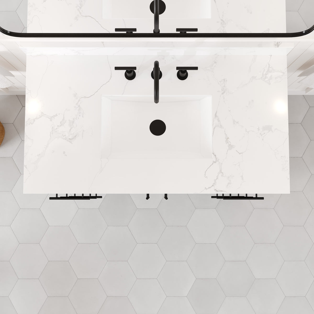 Graham 42 in. Oak Single Sink Bath Vanity with Arabescato Engineered Stone Top and Undermount Porcelain Sink - Bathroom Vanity by Eviva