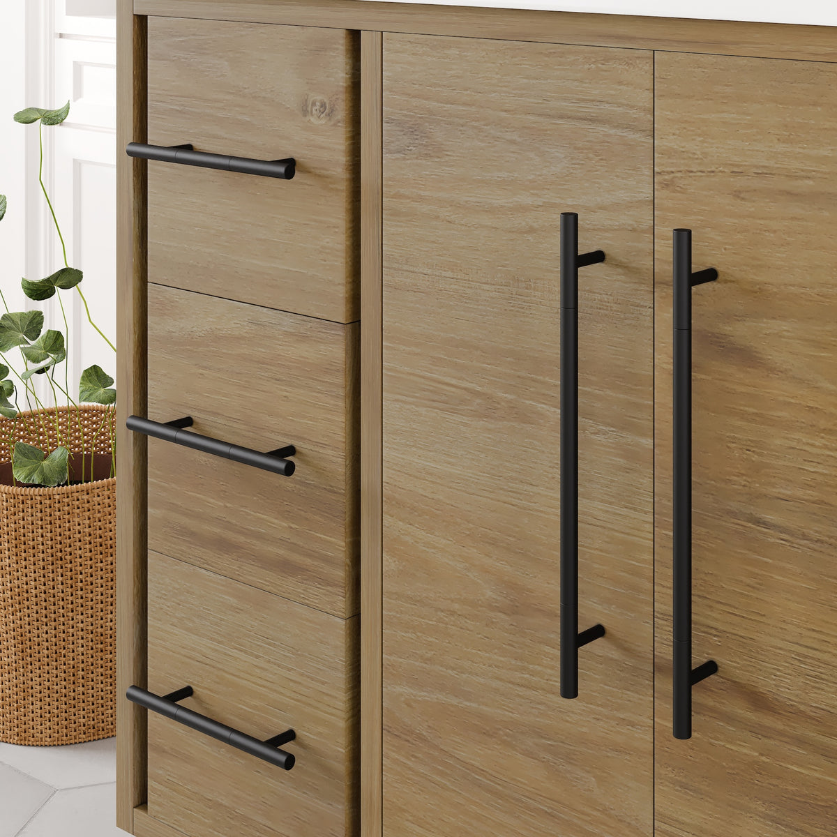 Graham 42 in. Oak Single Sink Bath Vanity with Arabescato Engineered Stone Top and Undermount Porcelain Sink - Bathroom Vanity by Eviva