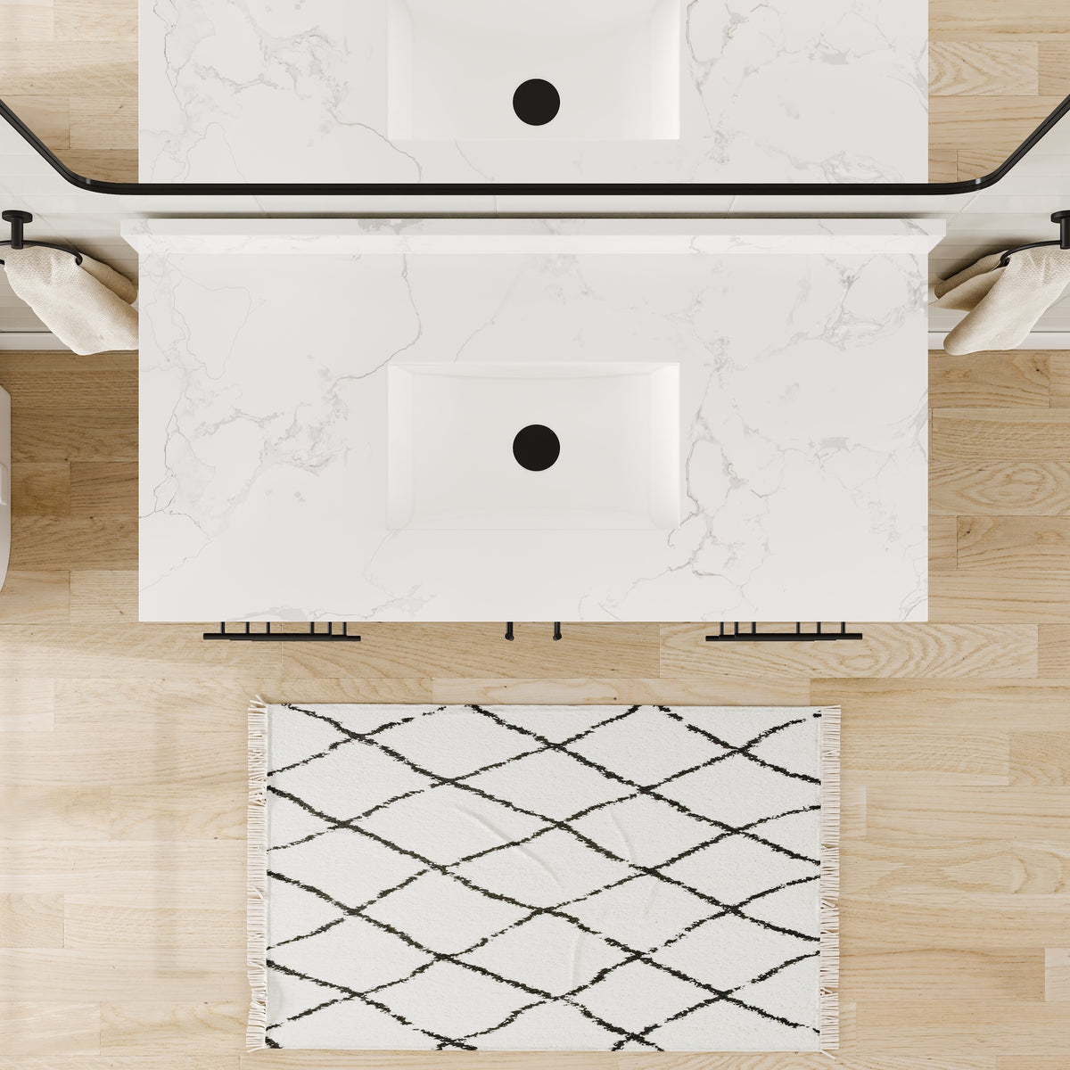 Graham 48 in. Oak Single Sink Bath Vanity with Arabescato Engineered Stone Top and Undermount Porcelain Sink - Bathroom Vanity by Eviva
