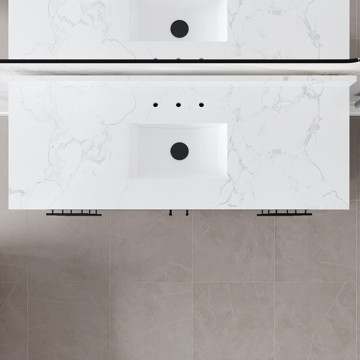 Graham 60 in. Blackwood Single Sink Bath Vanity with Arabescato Engineered Stone Top and Undermount Porcelain Sink - Bathroom Vanity by Eviva