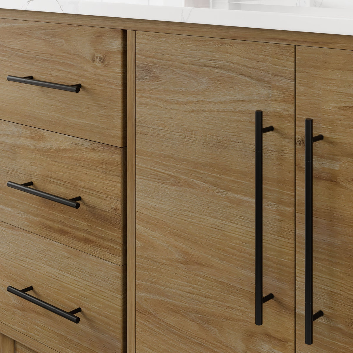 Graham 60 in. Oak Single Sink Bath Vanity with Arabescato Engineered Stone Top and Undermount Porcelain Sink - Bathroom Vanity by Eviva