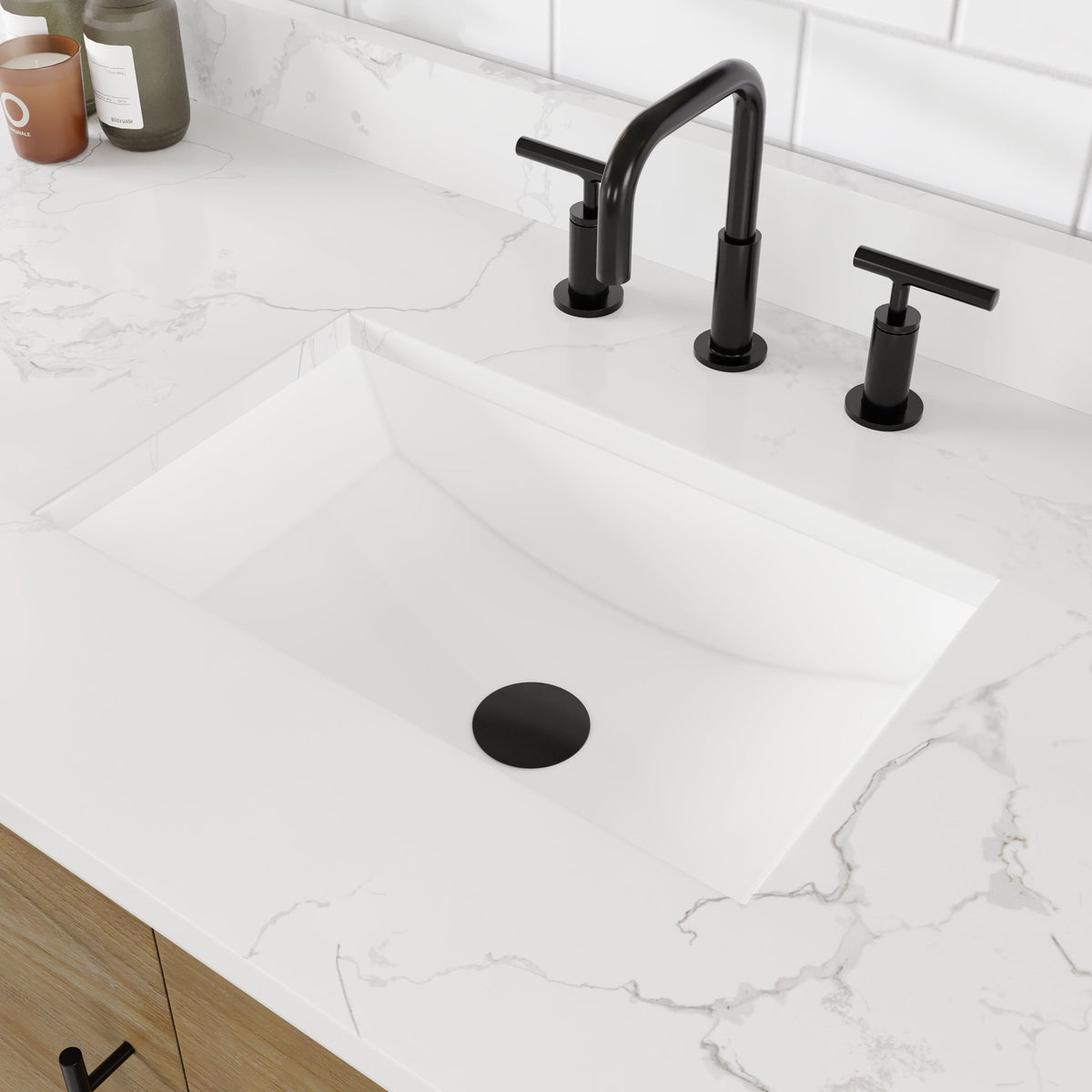 Graham 60 in. Oak Single Sink Bath Vanity with Arabescato Engineered Stone Top and Undermount Porcelain Sink - Bathroom Vanity by Eviva