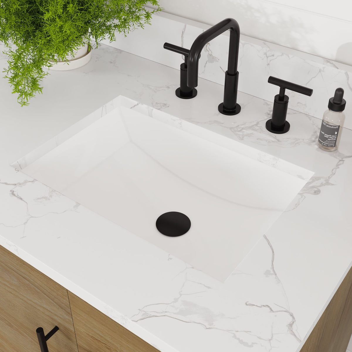 Graham 60 in. Oak Double Sink Bath Vanity with Arabescato Engineered Stone Top and Undermount Porcelain Sinks - Bathroom Vanity by Eviva