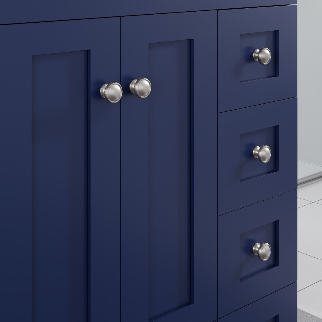 Acclaim 24 in. Blue Single Sink Bath Vanity with Carrara Quartz Top and Undermount Porcelain Sink - Bathroom Vanity by Eviva