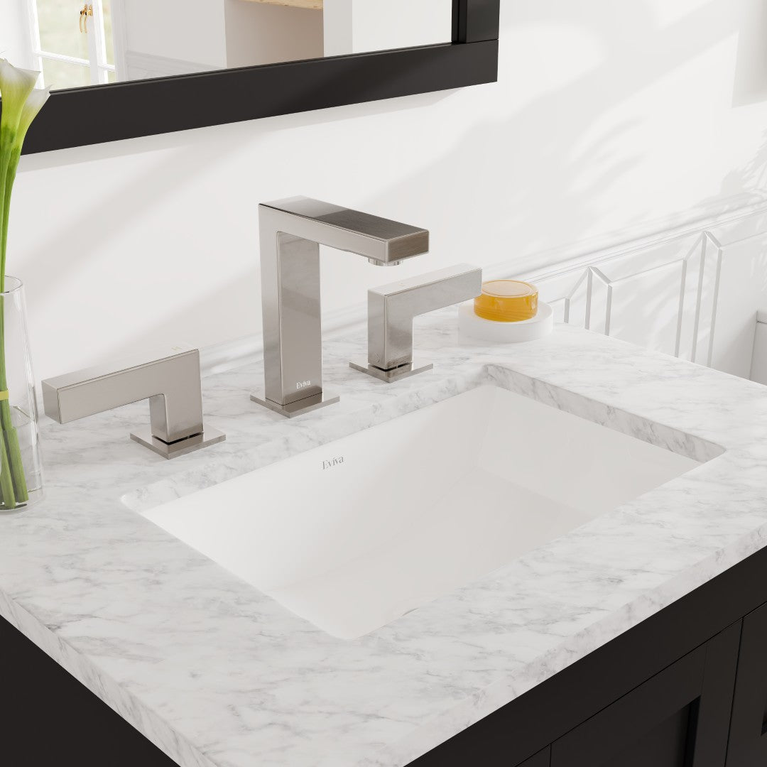 Acclaim 24" Espresso Single Sink Bath Vanity with Carrara Marble Top and Undermount Porcelain Sink