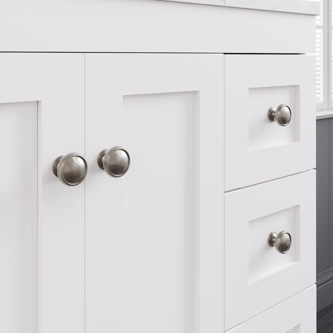 Acclaim 24 in. White Single Sink Bath Vanity with Carrara Quartz Top and Undermount Porcelain Sink - Bathroom Vanity by Eviva