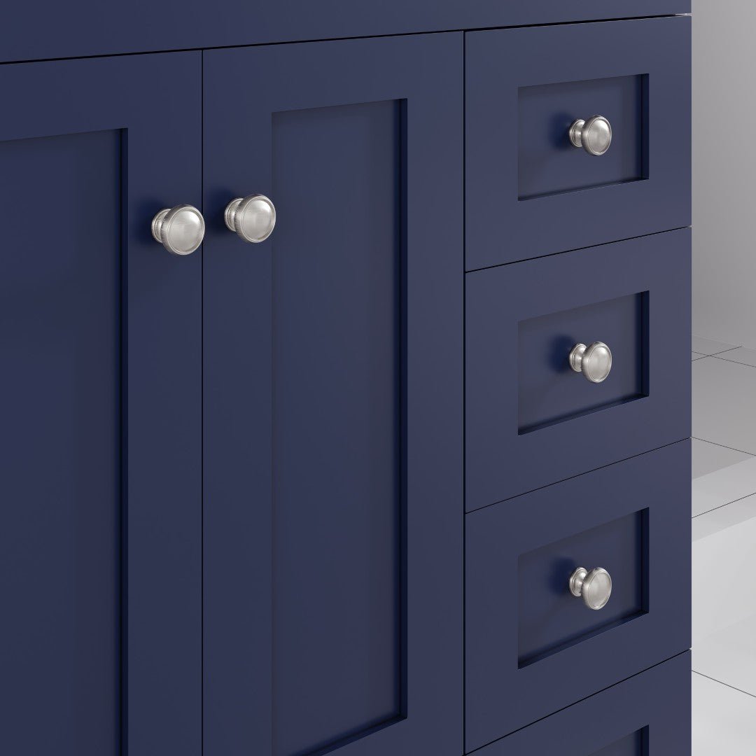 Acclaim 28 in. Blue Single Sink Bath Vanity with Carrara Quartz Top and Undermount Porcelain Sink - Bathroom Vanity by Eviva