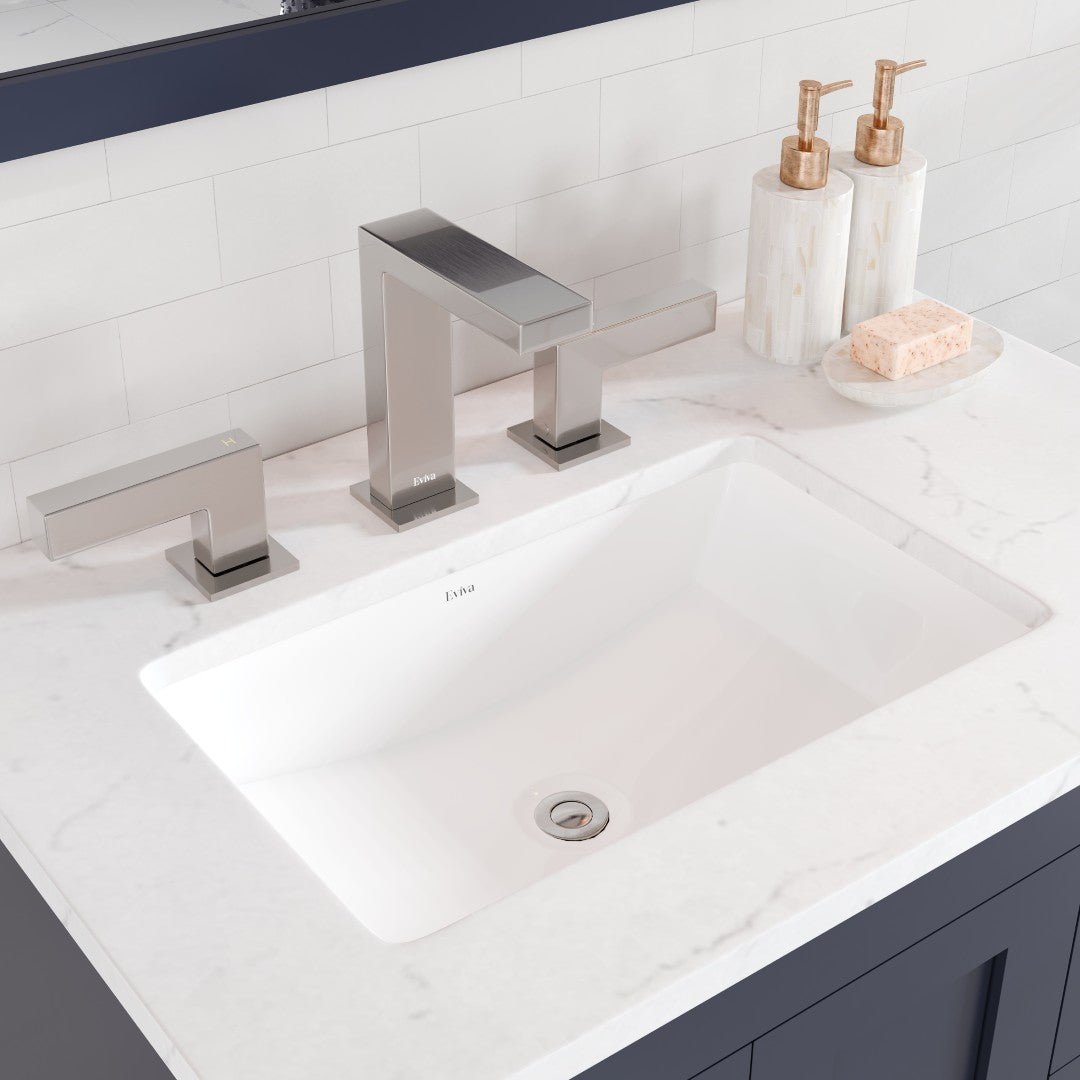 Acclaim 28 in. Dark Gray Single Sink Bath Vanity with Carrara Quartz Top and Undermount Porcelain Sink - Bathroom Vanity by Eviva
