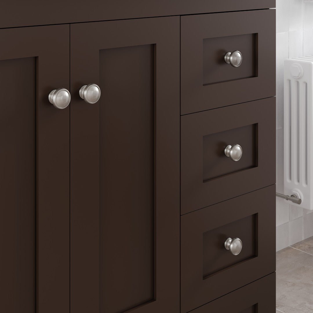 Acclaim 28 in. Teak Single Sink Bath Vanity with Carrara Quartz Top and Undermount Porcelain Sink - Bathroom Vanity by Eviva