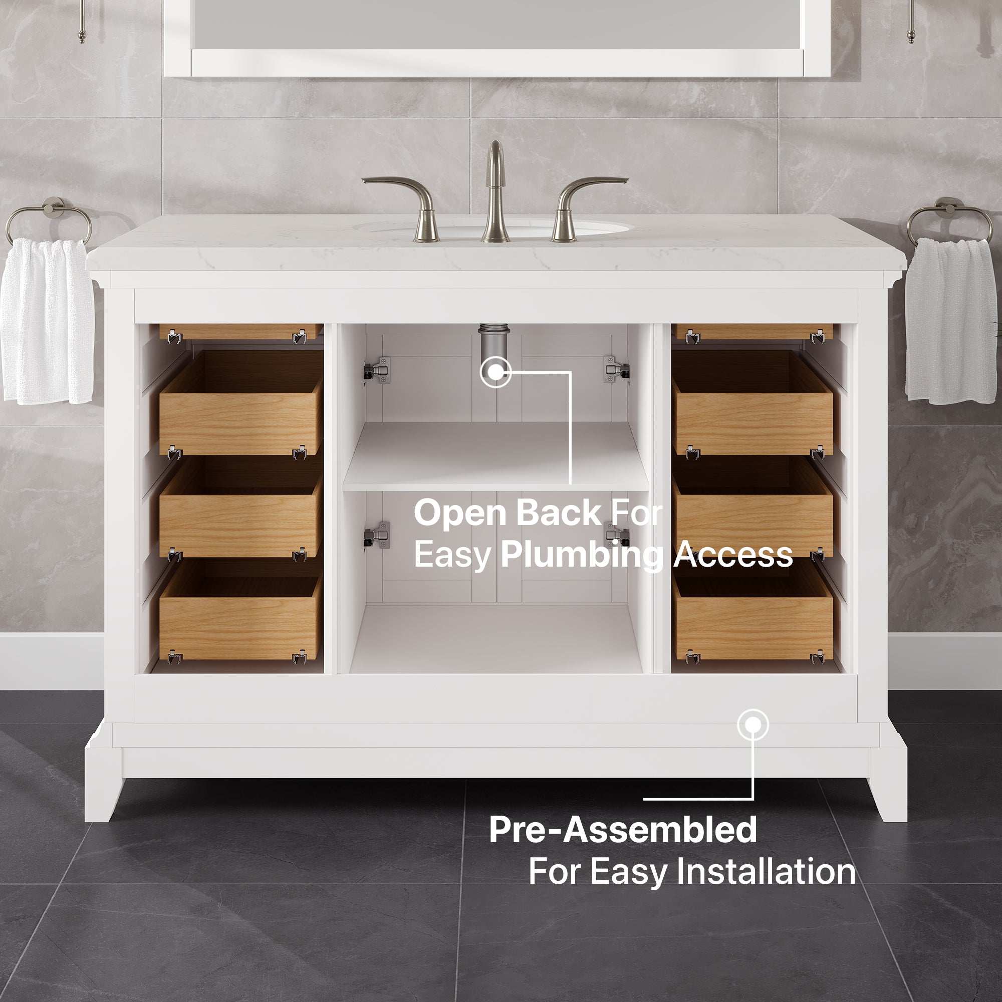 Eviva Elite 48 White Bathroom Vanity