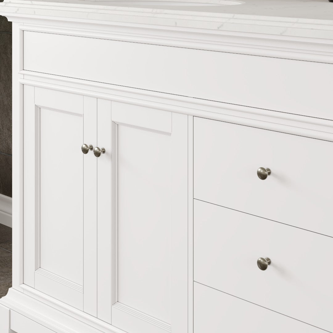 Elite Stamford 72 in. White Double Sink Bath Vanity with Carrara Quartz Top and Undermount Porcelain Sinks