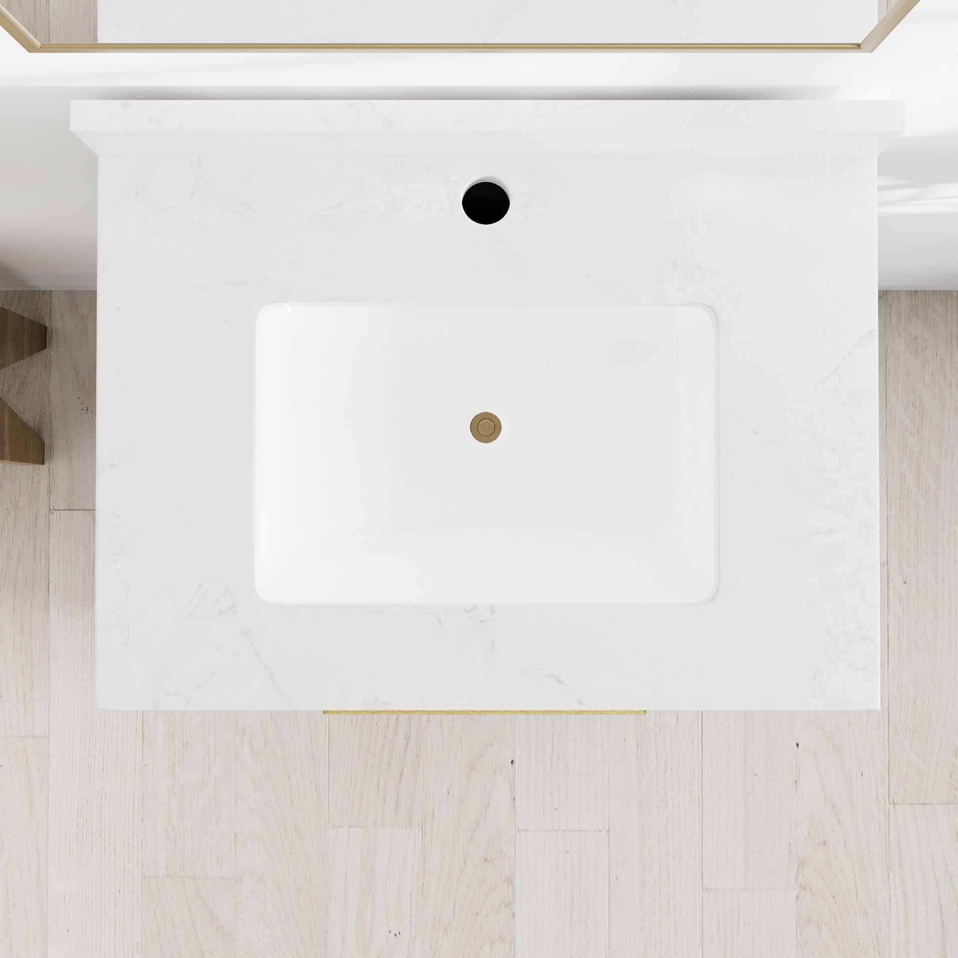 Curio 24 in. Dark Blue Single Sink Bath Vanity with Arabescato Engineered Stone Top and Undermount Porcelain Sink - Bathroom Vanity by Eviva