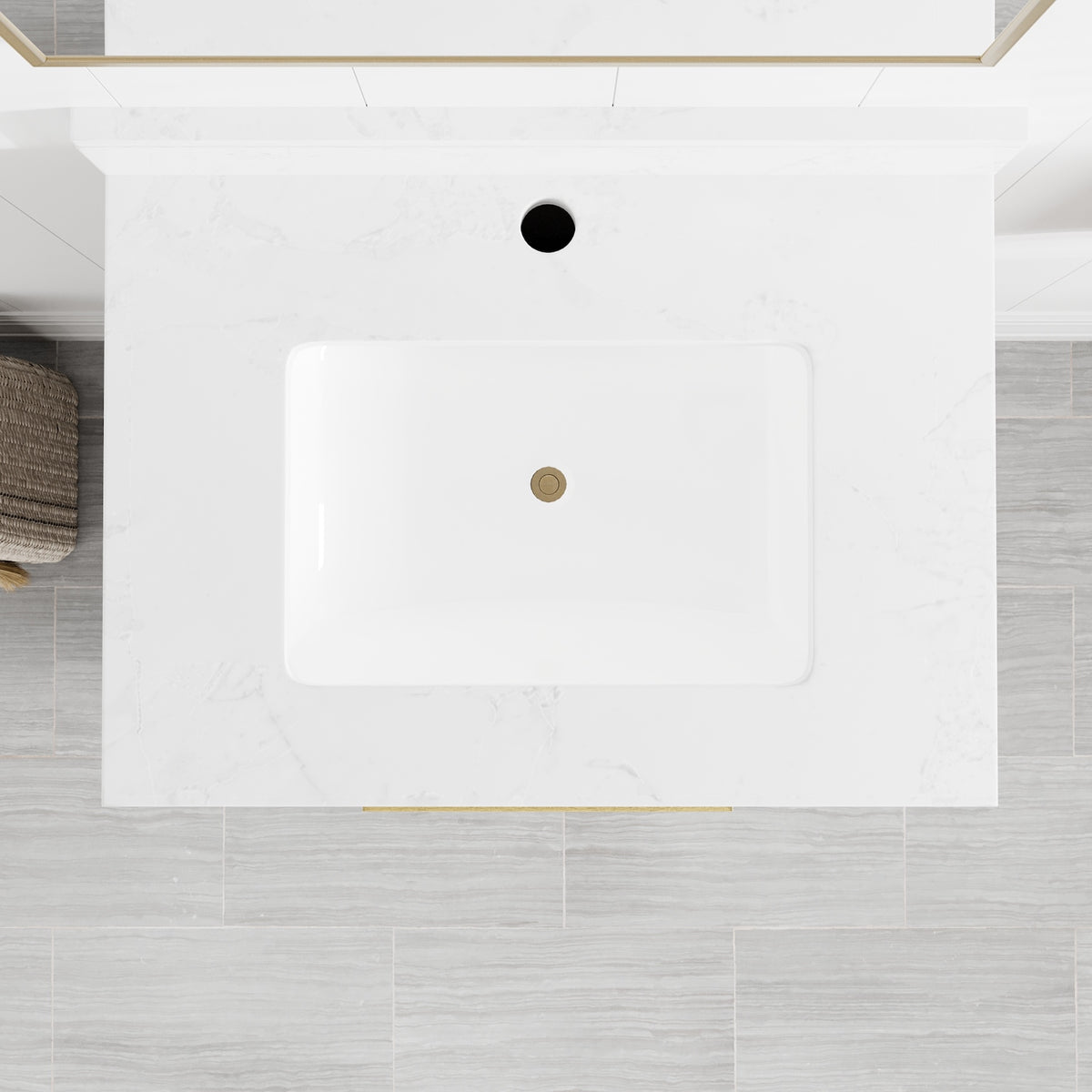 Curio 24 in. Walnut Single Sink Bath Vanity with Arabescato Engineered Stone Top and Undermount Porcelain Sink - Bathroom Vanity by Eviva
