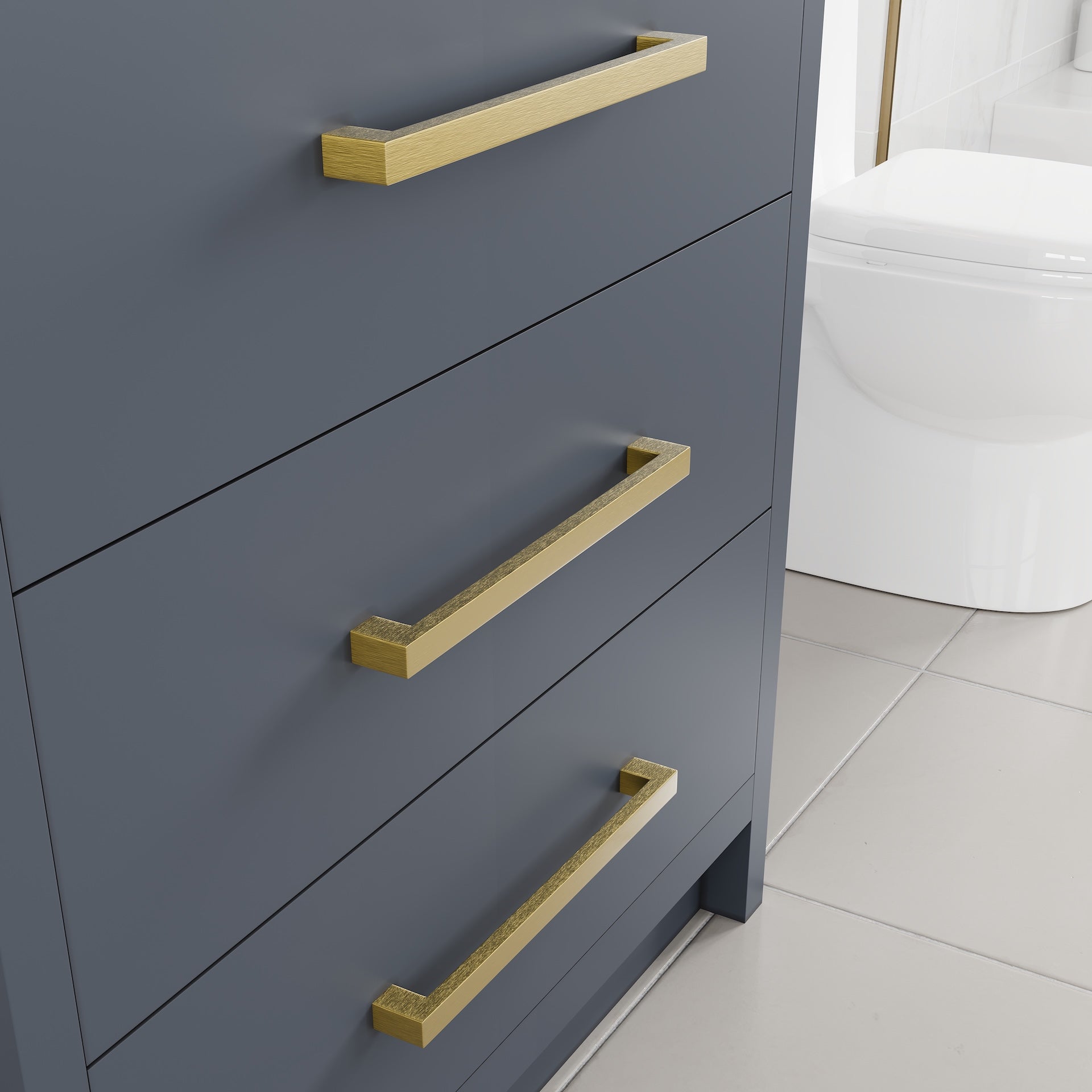 Curio 30 in. Dark Blue Single Sink Bath Vanity with Arabescato Engineered Stone Top and Undermount Porcelain Sink - Bathroom Vanity by Eviva