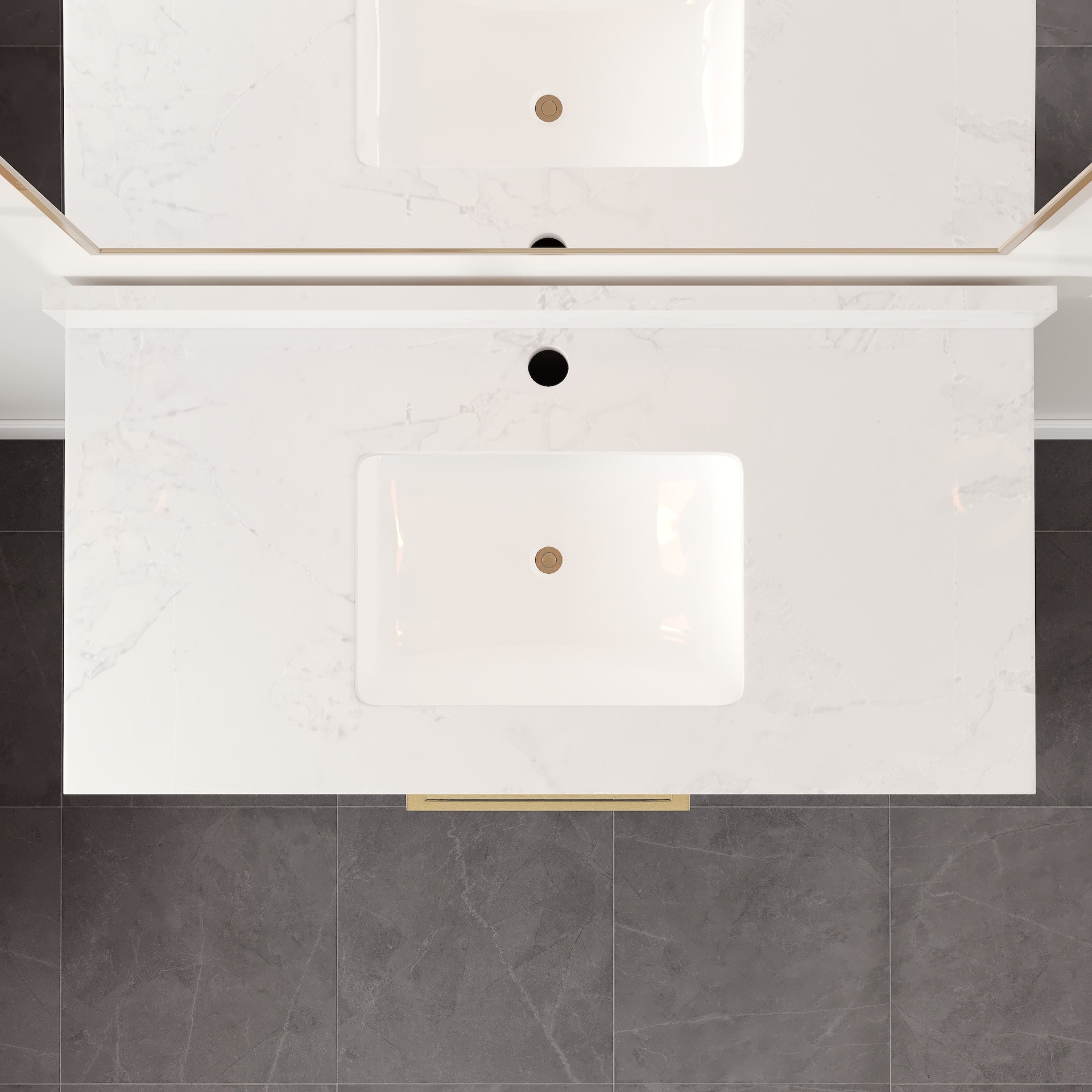 Curio 36 in. Dark Blue Single Sink Bath Vanity with Arabescato Engineered Stone Top and Undermount Porcelain Sink - Bathroom Vanity by Eviva
