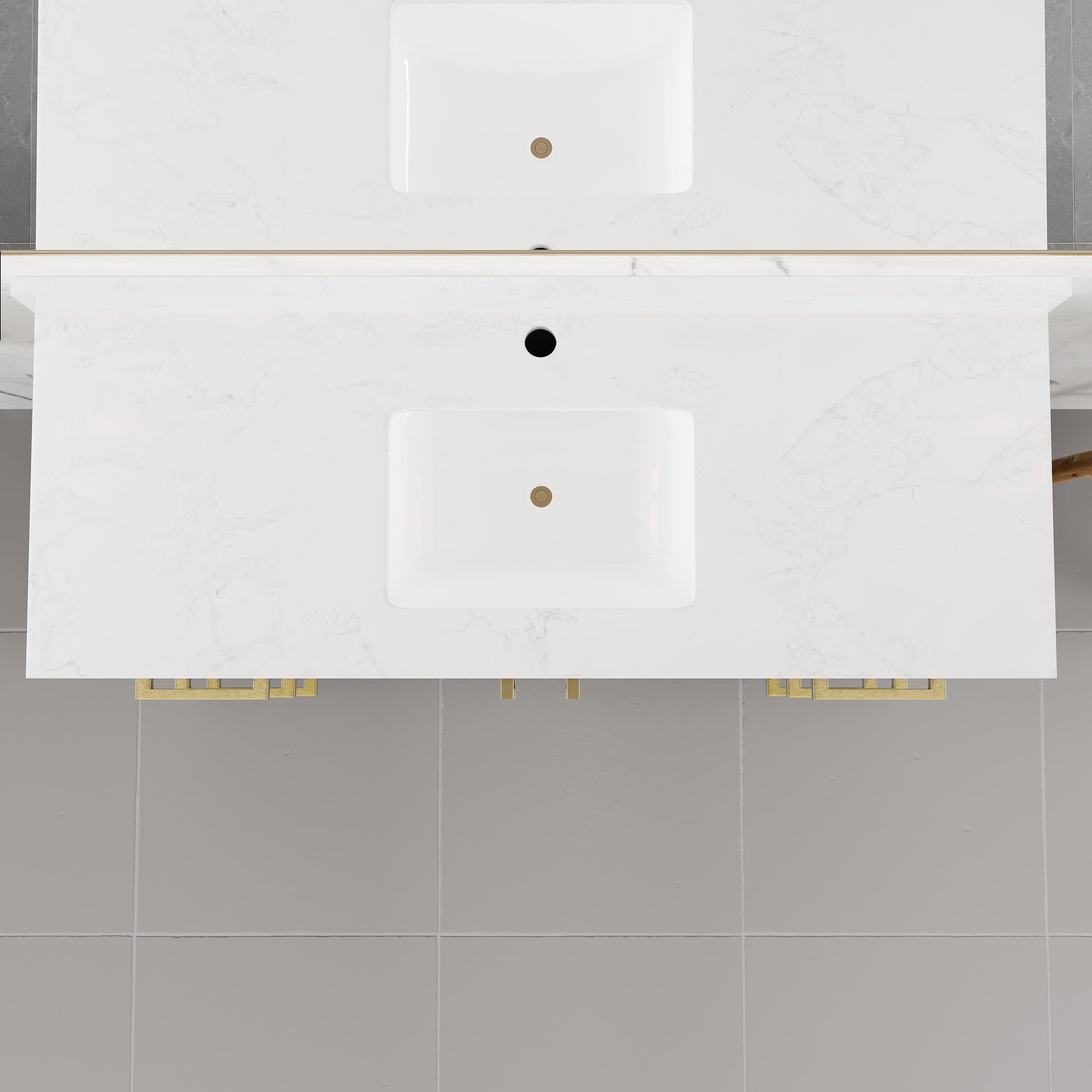 Curio 48 in. Walnut Single Sink Bath Vanity with Arabescato Engineered Stone Top and Undermount Porcelain Sink - Bathroom Vanity by Eviva