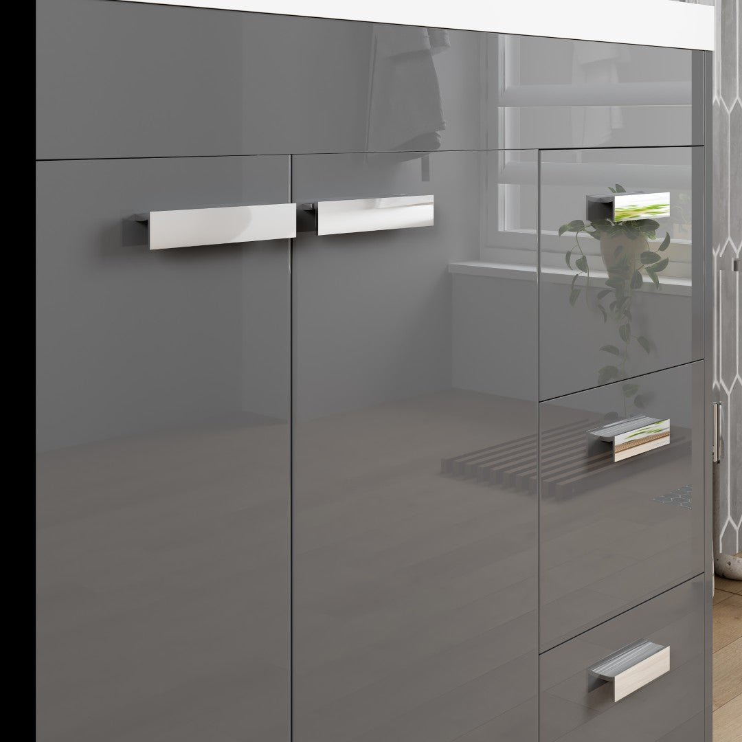 Lugano 36 in. Gray Single Sink Bath Vanity with Acrylic Top and Integrated Sink - Bathroom Vanity by Eviva