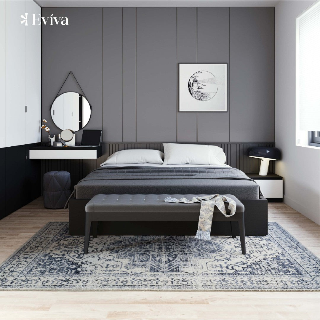 Eviva Venus 5' x 7' Geometric Blue/Cream Rug