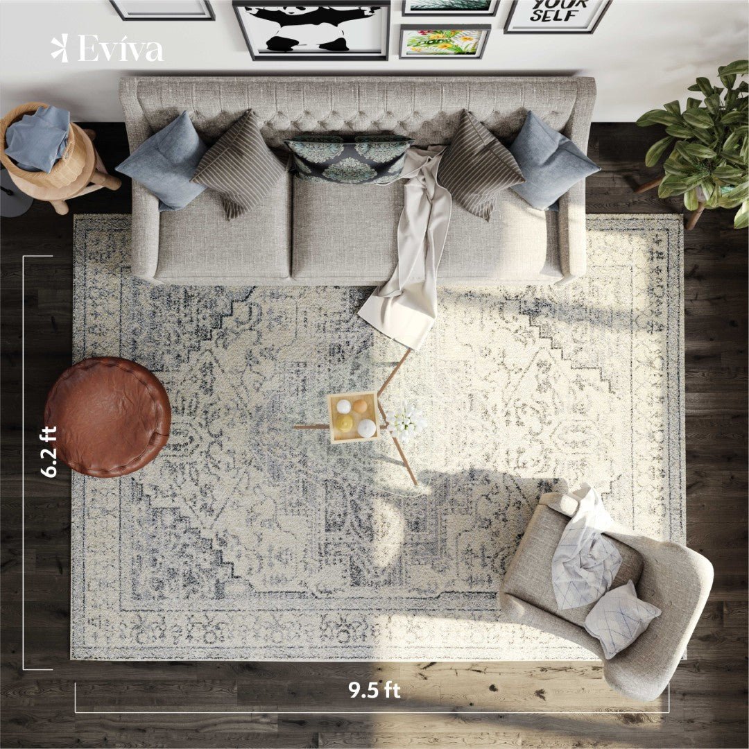 Eviva Venus 6' x 9' Geometric Gray Rug - Rug by Eviva