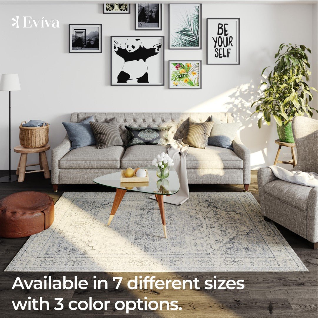 Eviva Venus 5' x 7' Geometric Gray Rug - Rug by Eviva