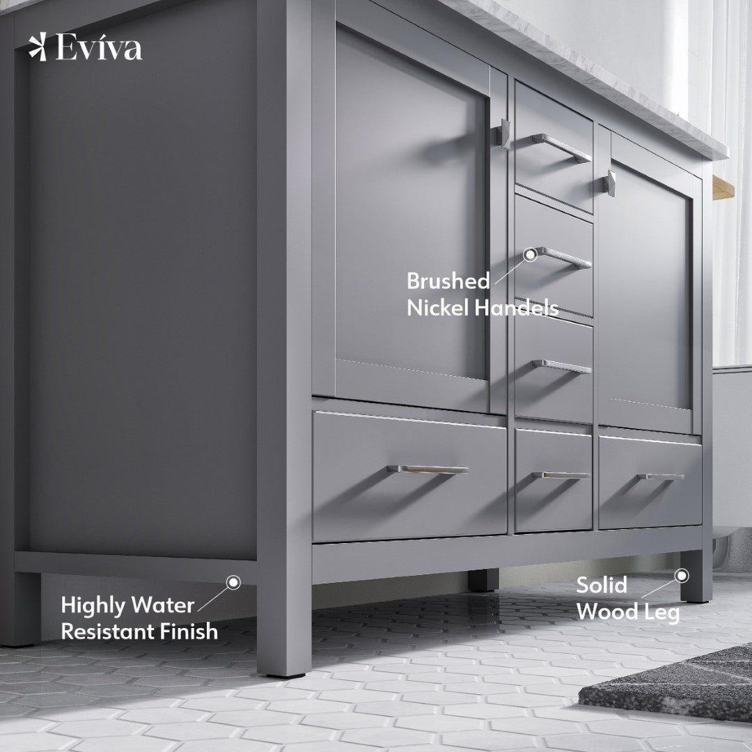 Eviva Aberdeen 48 in. Gray Bathroom Vanity