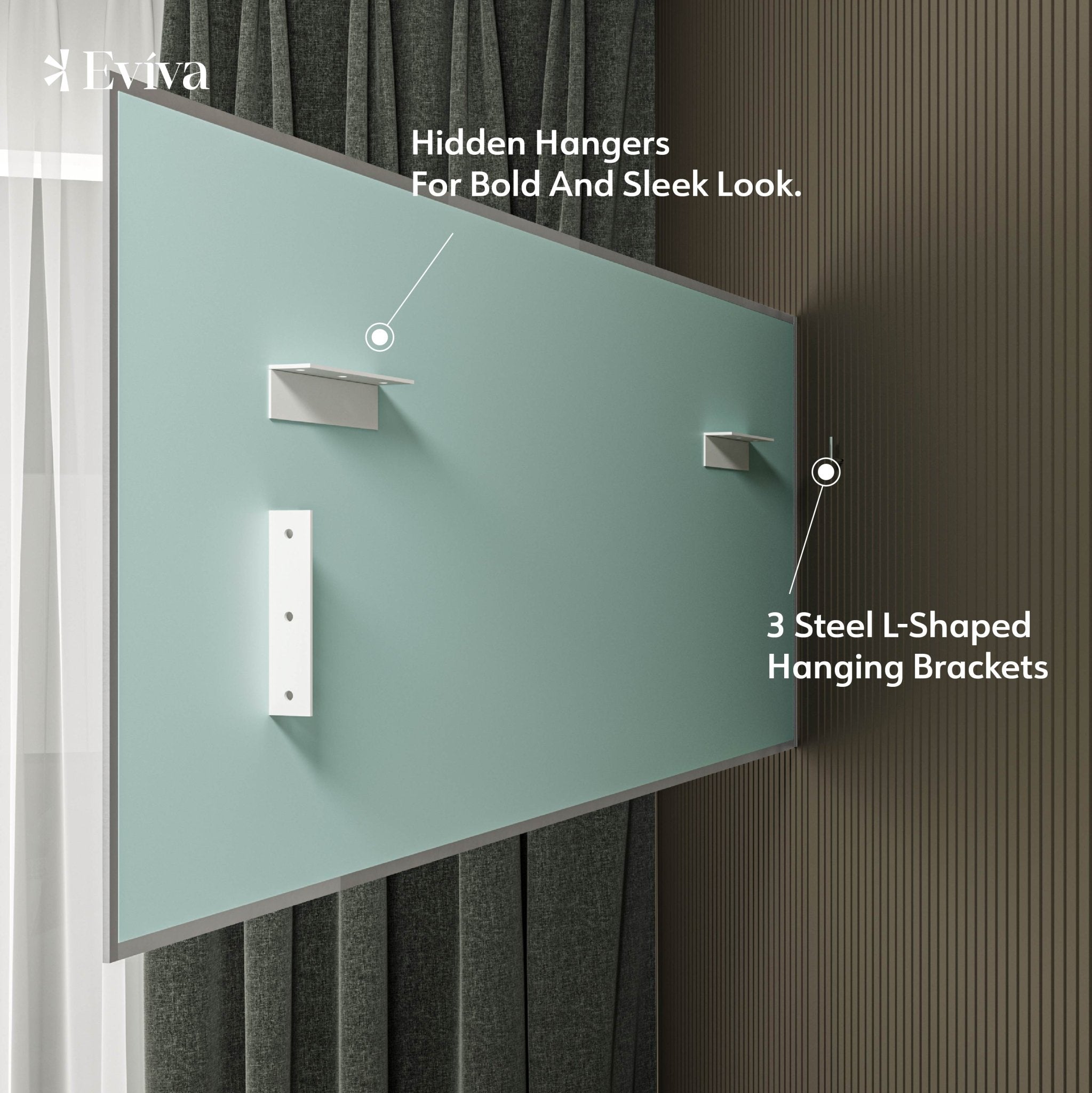 Eviva Sax 72" x 30" Rectangular Brushed Nickel Metal Framed Mirror - Mirror by Eviva
