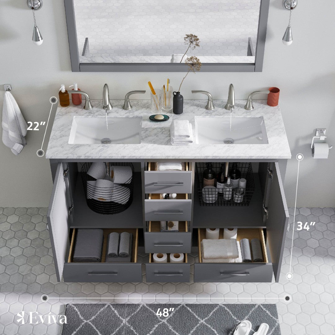 Eviva Aberdeen 48 in. Gray Bathroom Vanity