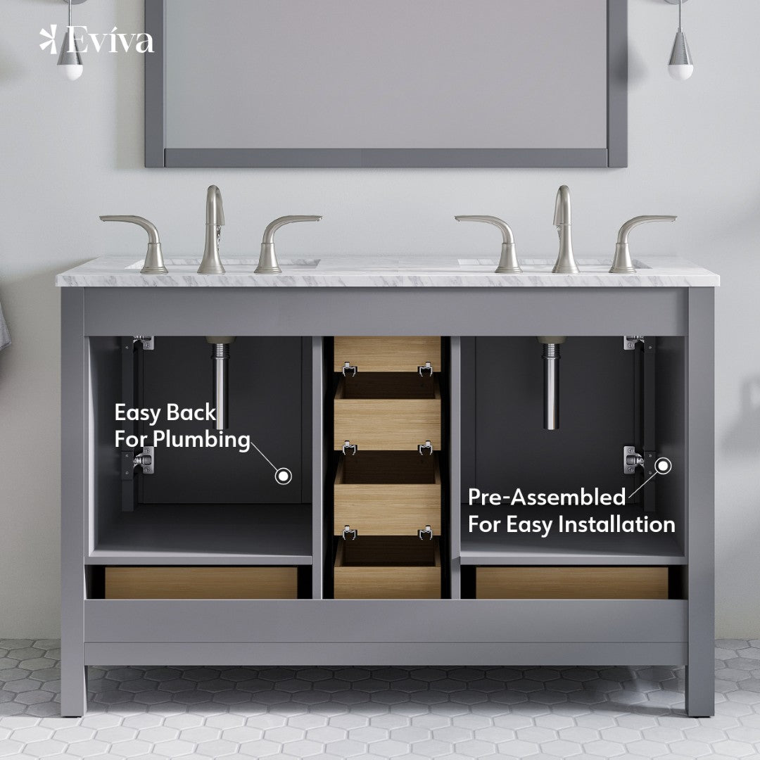 Eviva Aberdeen 48 in. Gray Bathroom Vanity