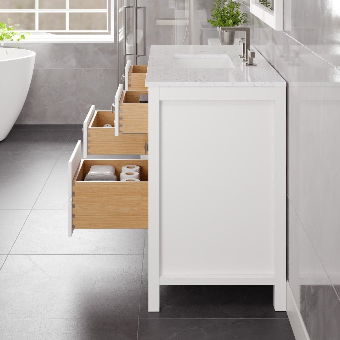 Artemis 42 in. White Single Sink Bath Vanity with Engineered Stone Top and Undermount Porcelain Sink - Bathroom Vanity by Eviva