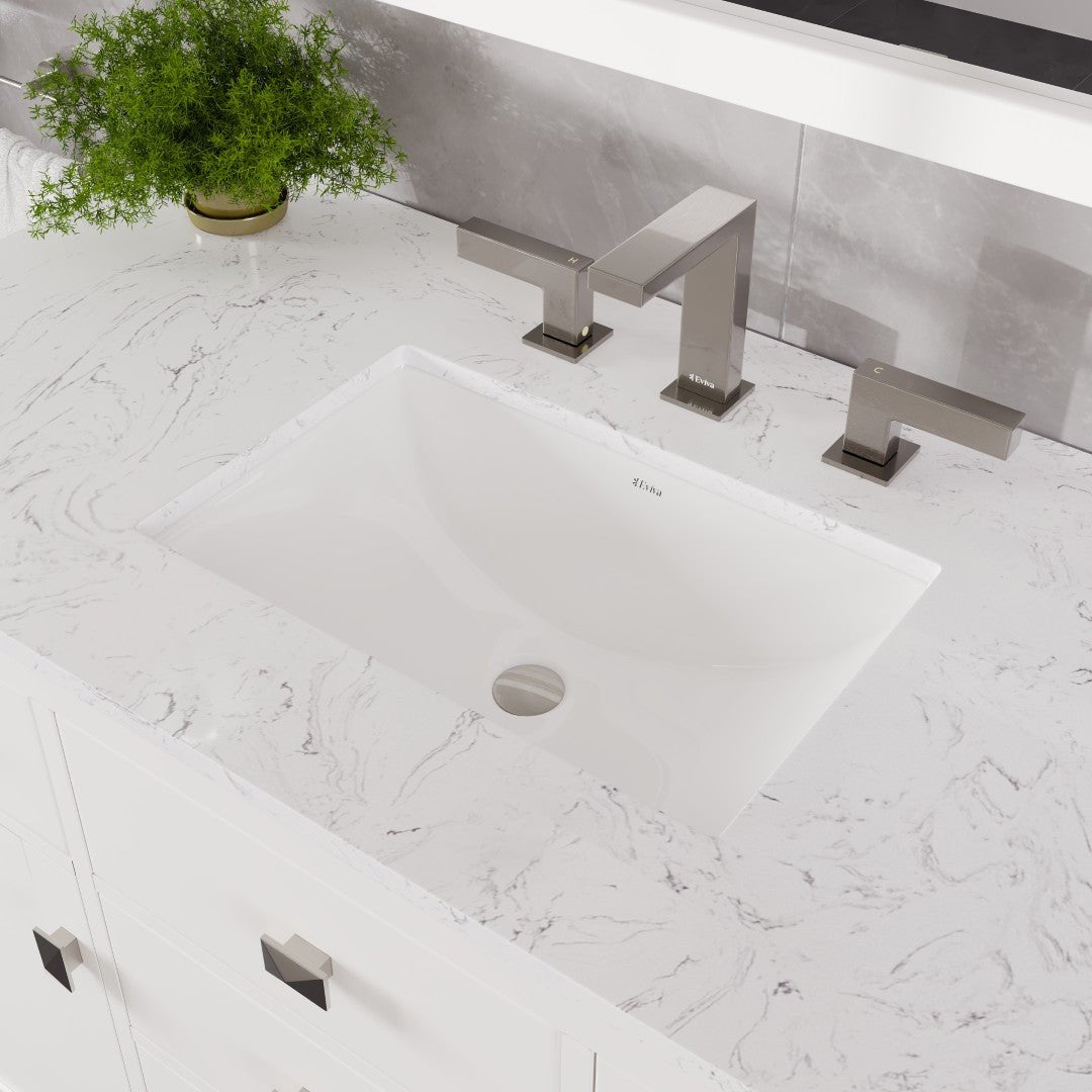 Artemis 42 in. White Single Sink Bath Vanity with Engineered Stone Top and Undermount Porcelain Sink - Bathroom Vanity by Eviva